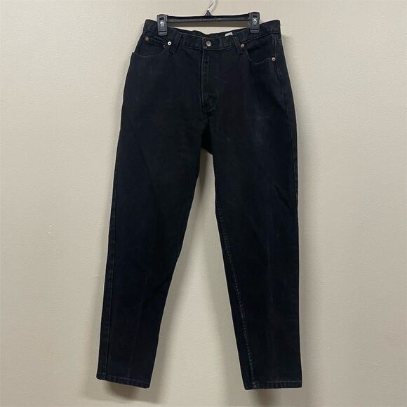 Jordache Women's Vintage Black Denim Tapered Jeans Size 17/18 Retro 1970s - Picture 1 of 9